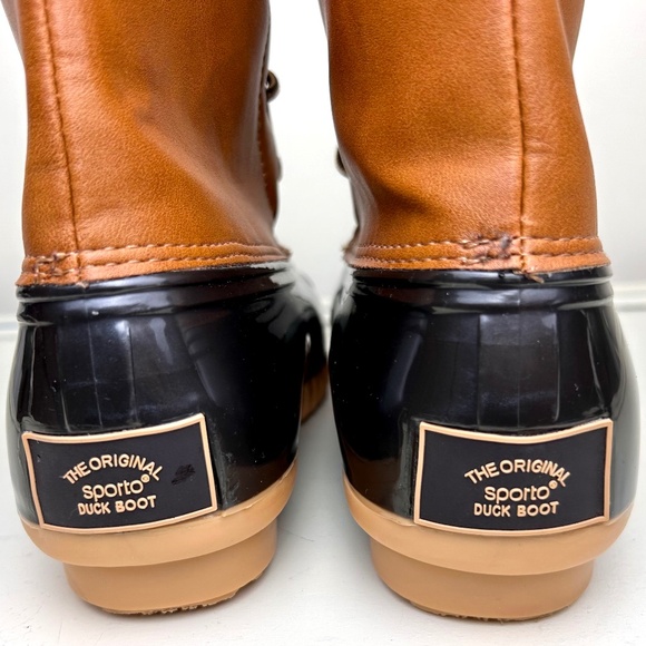 Sporto,  Arianna The Original Duck Boot Chestnut Brown and Tan Waterproof sz 6M - Picture 6 of 9